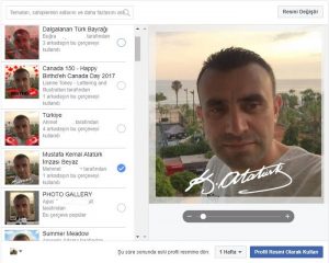 Facebook profile logo ve Atatürk imzası ekleme