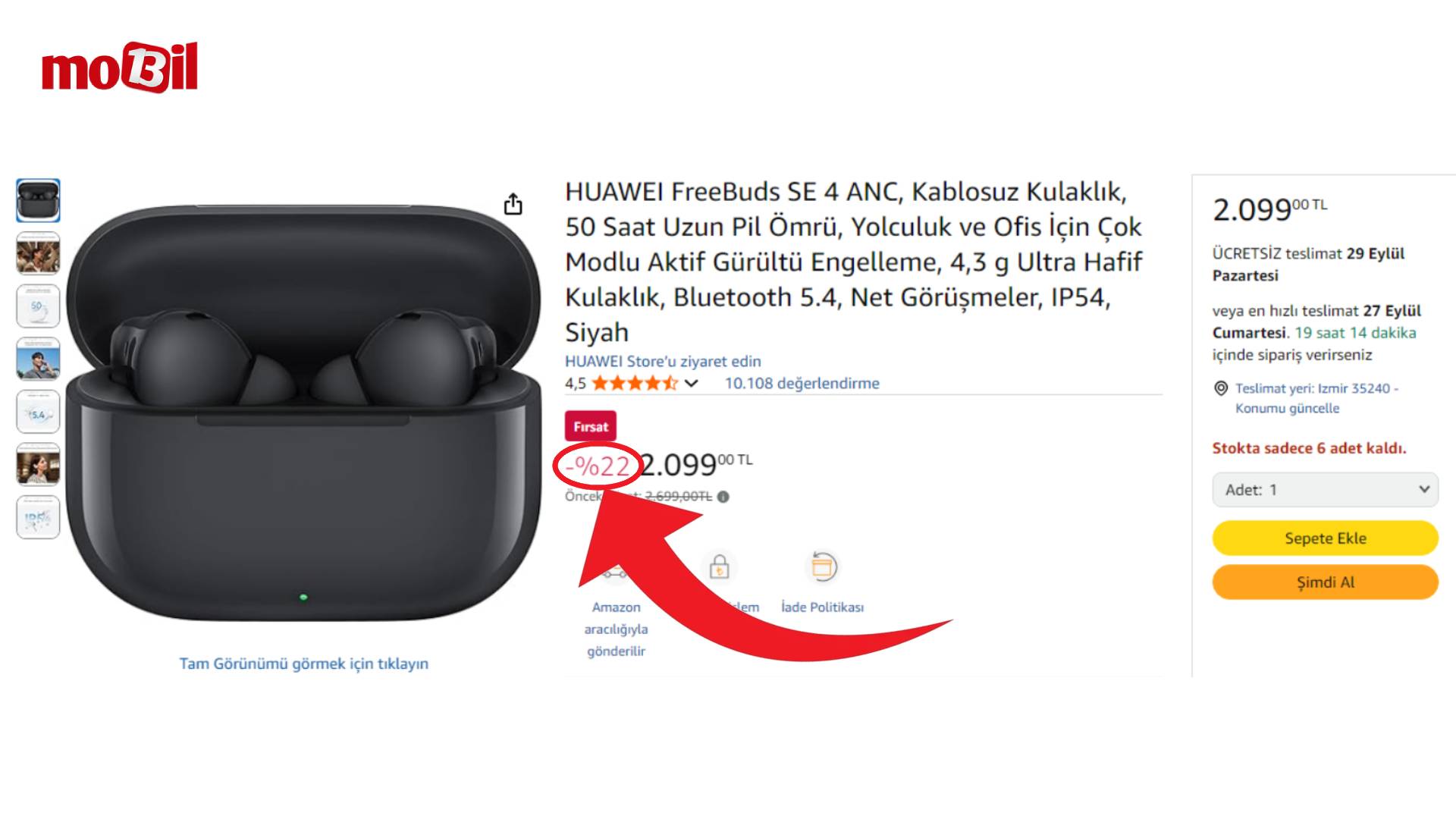 Huawei FreeBuds SE 4 ANC Tam Kablosuz Kulaklık Fiyatı Amazon