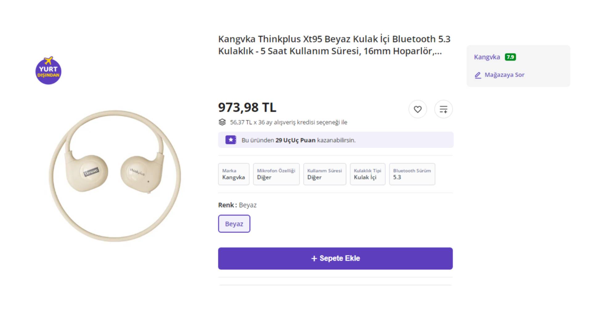 Lenovo XT95 Tam Kablosuz Kulaklık Fiyatı N11