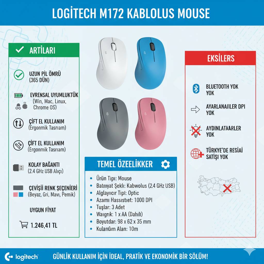 Logitech M172 Artıları ve Eksileri