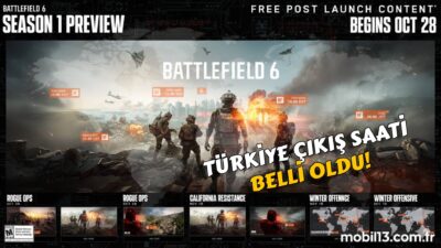 Battlefield 6, çıkış tarihi 10 Ekim 2025'te saat 18:00'de Cuma