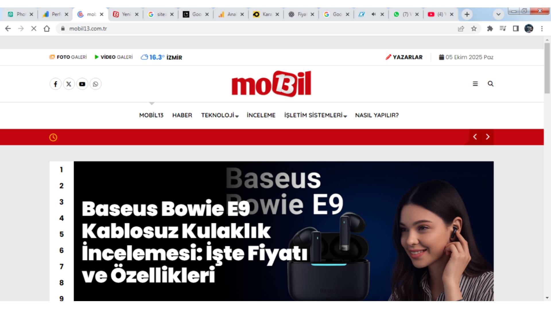 Chrome tarayıcıda birden fazla yan sekmede Web sayfalar