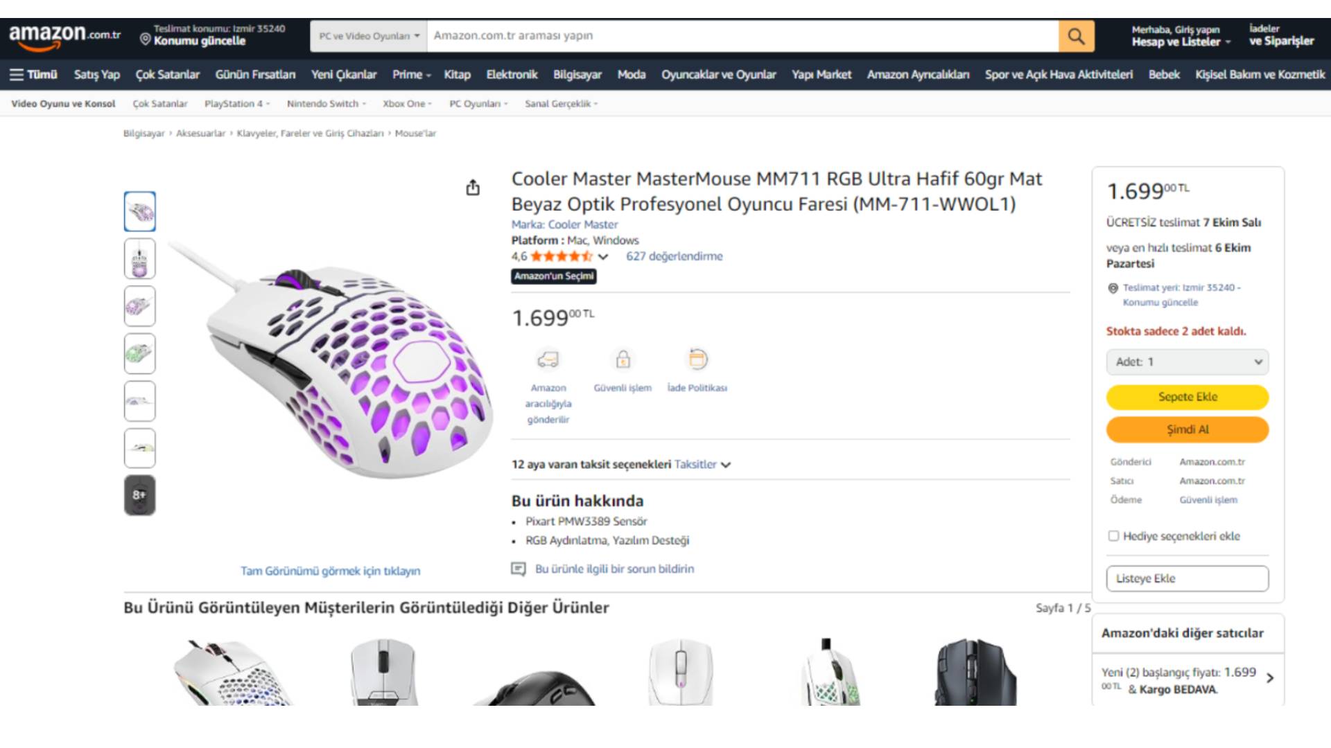 Cooler Master MM711 Fiyatı Amazon