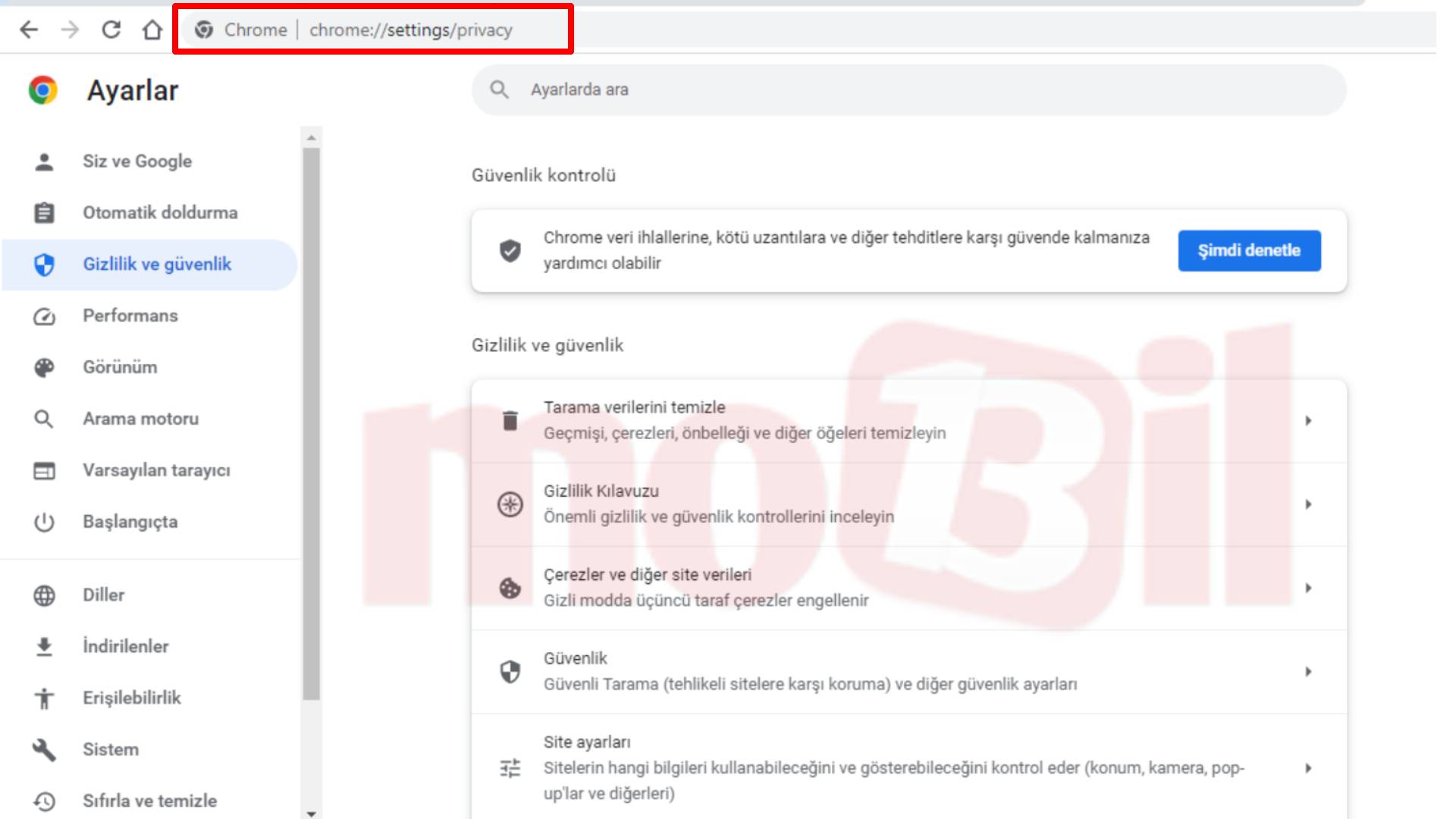 Google Chrome Geçmişi Temizleme