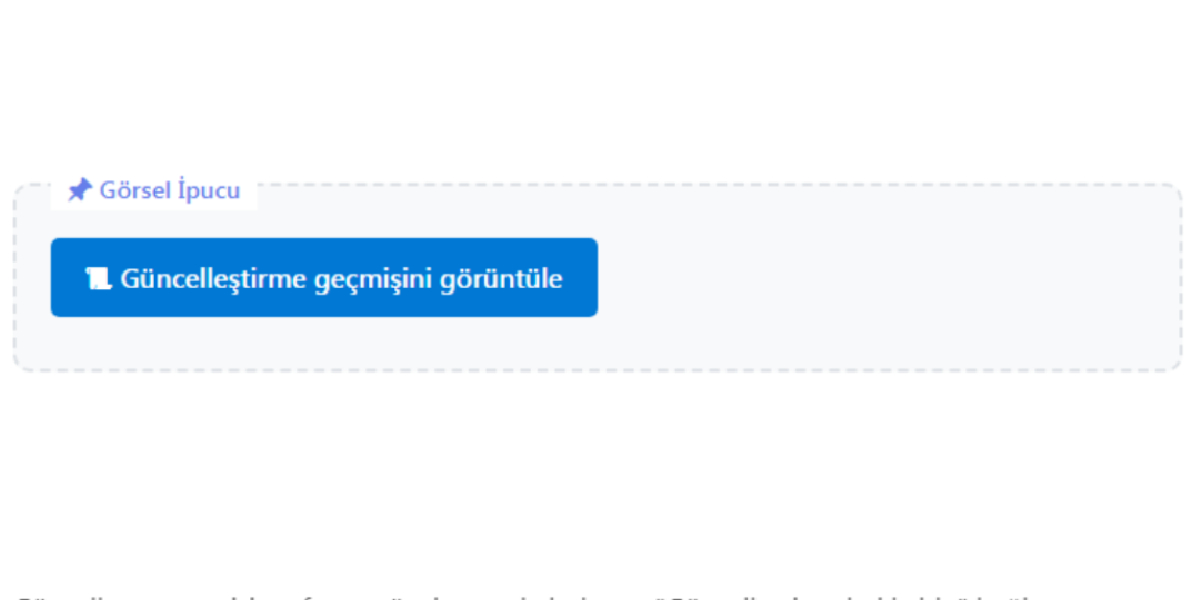 Güncelleştirme geçmişini görüntüle