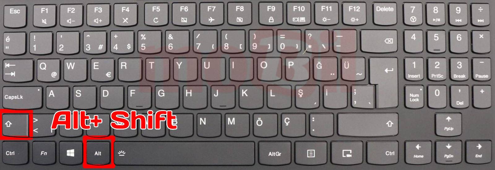 Klavye Alt ve Shift Tuşu
