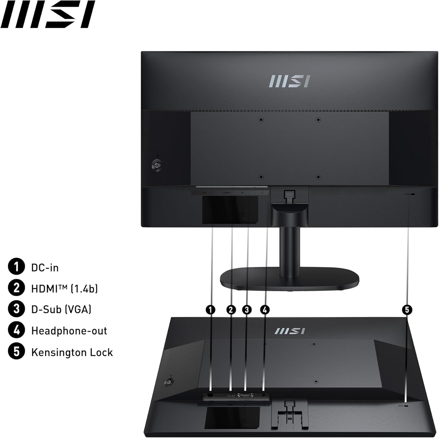 MSI Pro MP245V Monitör girişleri