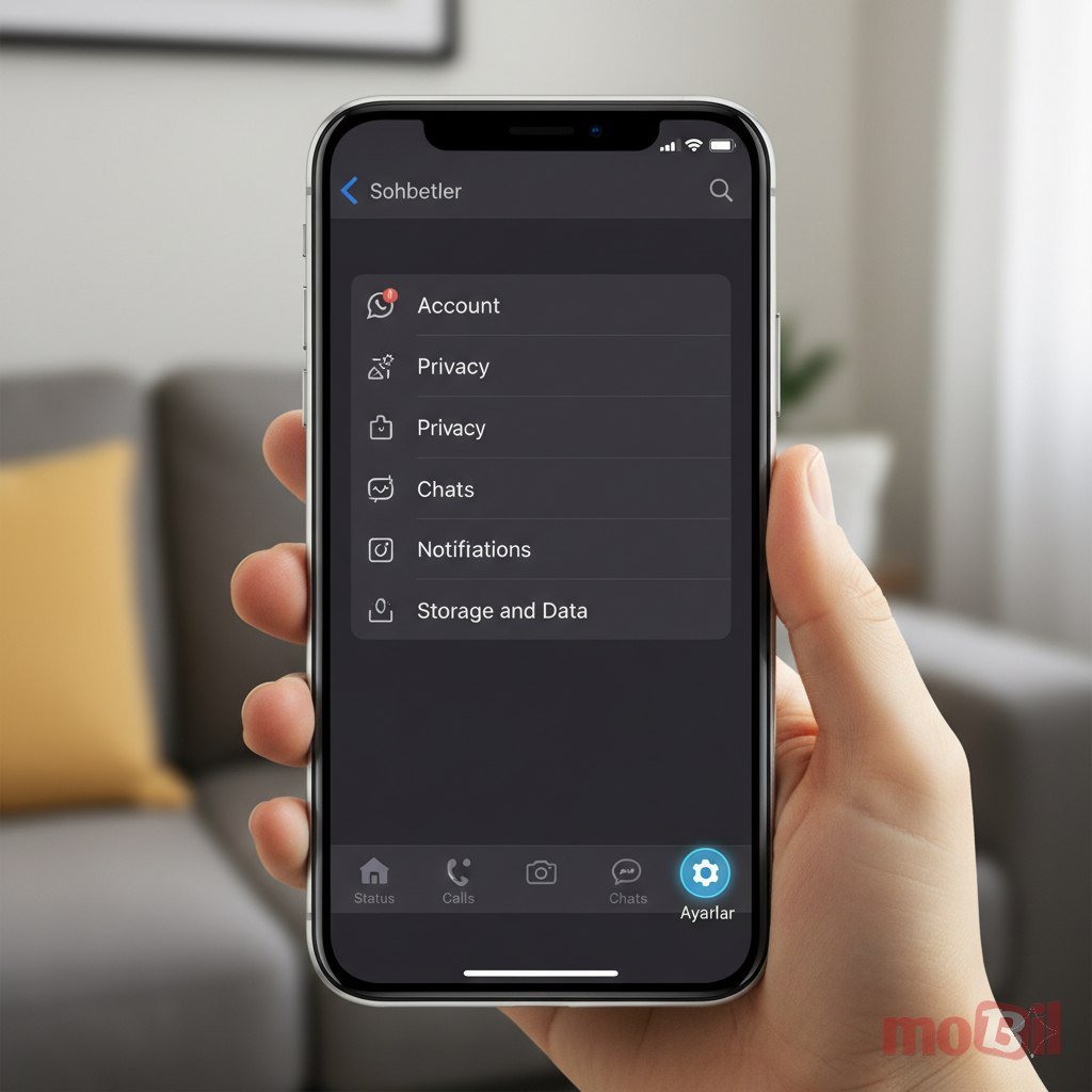 Whatsapp Uygulamayı açın ve sağ altta bulunan Ayarlar