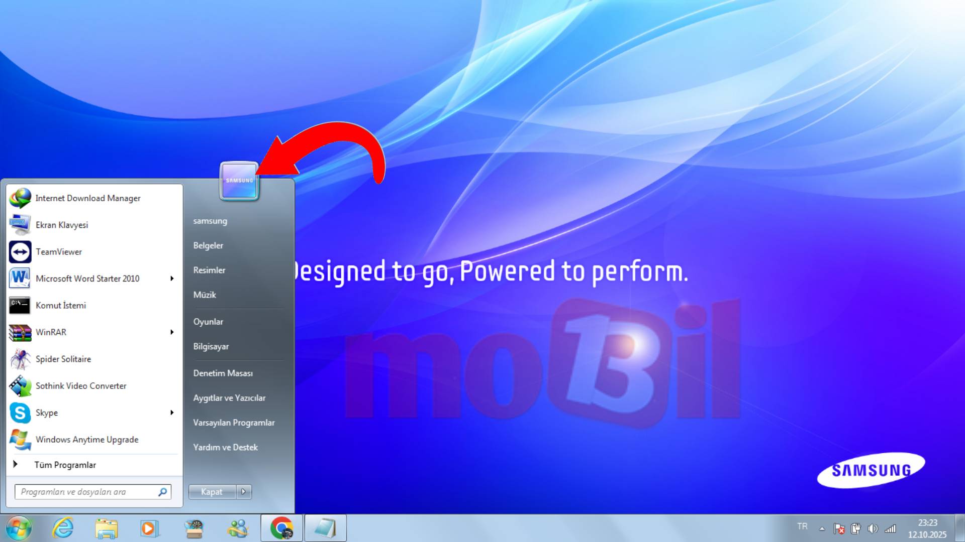 Windows Başlat Menüsü Profil
